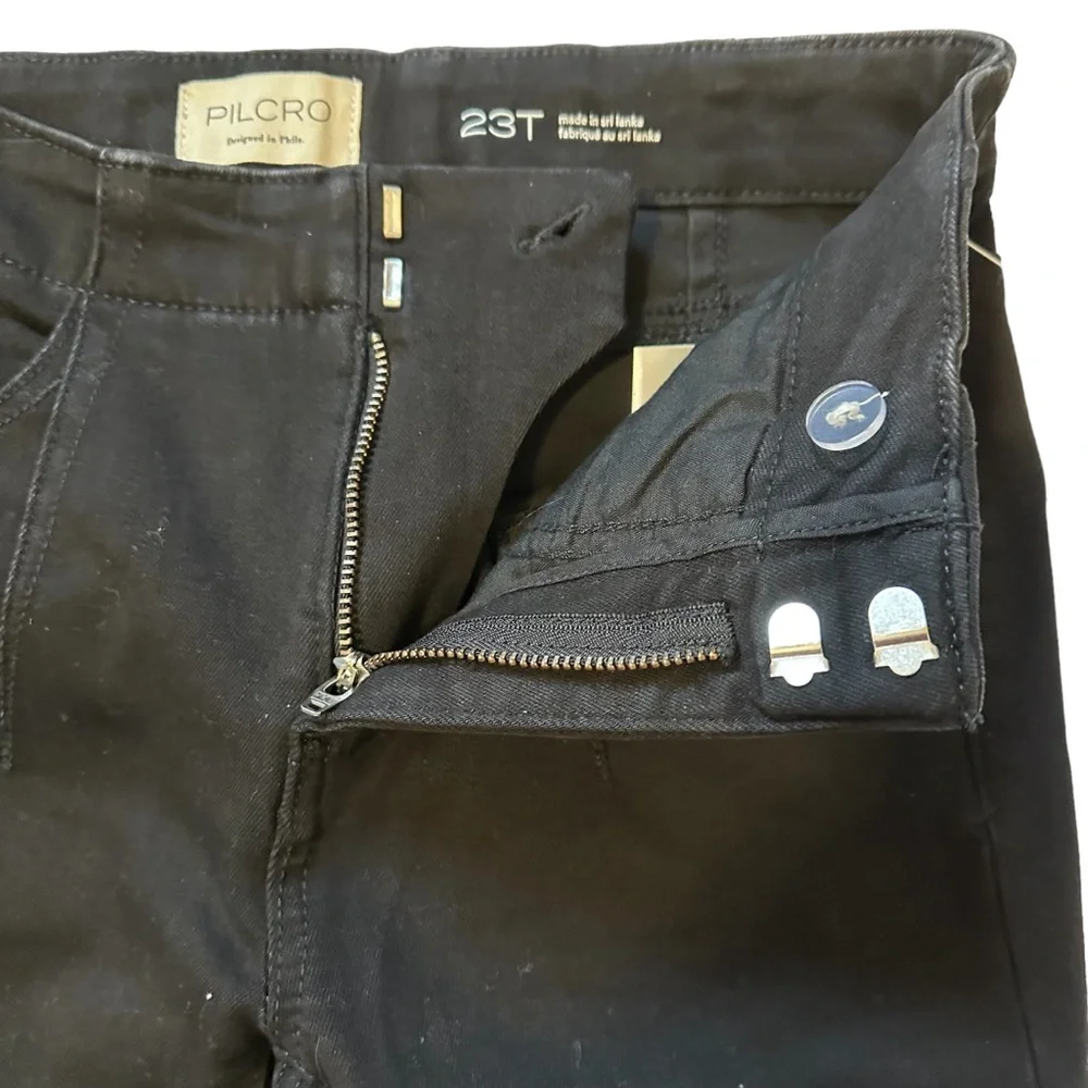 NWT Anthropologie Corset Black Mid-Rise Skinny Jeans size 23T by Pilcro.